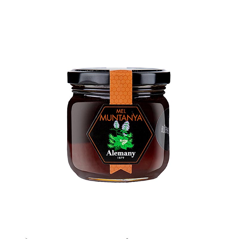 Miel de montagne Mel Muntanya d'Espagne, Alemany, 250 g - miel artisanal au goût riche et aromatique, parfait pour sucrer le thé, les toasts ou les marinades Récolté dans les montagnes d'Alemany, Espagne