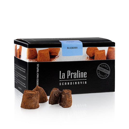 Truffes au chocolat suédoises artisanales aux myrtilles, emballées dans une élégante boîte de 200 grammes - une idée de cadeau parfaite ou un plaisir pour les amateurs de chocolat