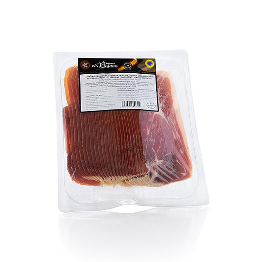 Jamon Serrano Gran Reserva, 24 mois, jambon en tranches, El Riojano, 500 g