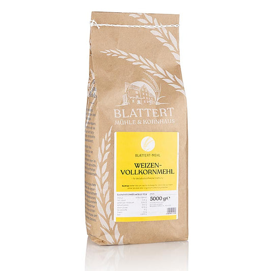 Farine de blé complet Blattert Mühle de haute qualité, riche en fibres et en nutriments, sachet de 5 kg