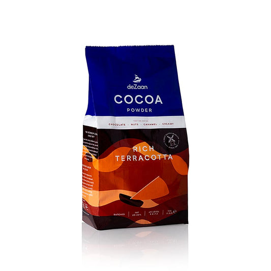 Poudre de cacao noir riche avec 20-22% de matières grasses, idéale pour les pattisseries, les gâteaux, les glaces et les boissons.