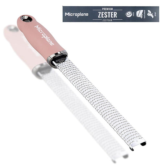 Premium Classic - Bâton, Râpe à zeste, Poignée vieux rose /soft-touch, 1 pc : Râpe de forme ergonomique avec une élégante poignée rose foncé soft-touch, idéale pour râper les agrumes, le gingembre et autres ingrédients Outil indispensable pour les cuisiniers amateurs