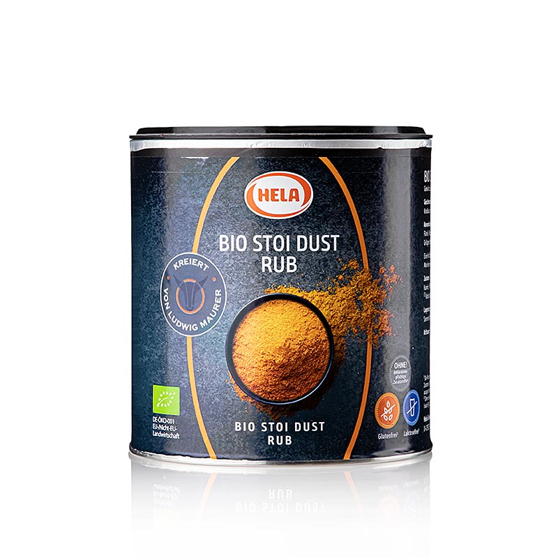 Mélange d'épices bio HELA STOI Dust Rub de Ludwig Maurer, boîte à saupoudrer de 370 g, pour assaisonner la viande, la volaille et les légumes