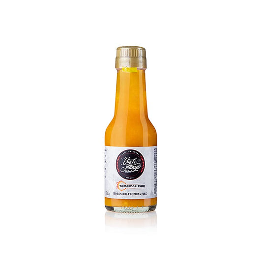 Uncle Jonnys Hot Sauce, Tropical Fire, 150 ml - épices Habanero aux douces notes de fruits tropicaux, parfaites pour les plats exotiques, fabriquées à partir d'ingrédients naturels, sans additifs artificiels