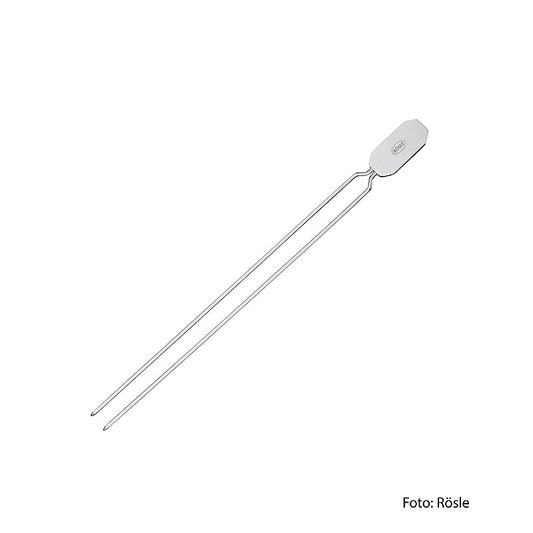 Rösle Grillsspöße (brochettes doubles) (25069), 4 tlg - Set de 4 brochettes doubles en acier inoxydable durable avec poignées ergonomiques, idéal pour la viande, le poisson et les légumes sur le barbecue
