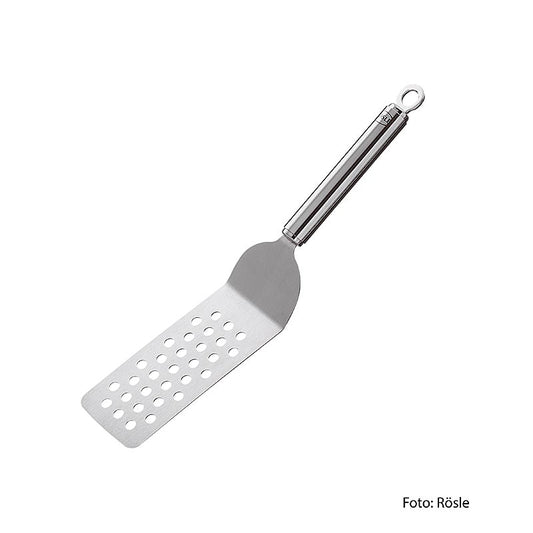 Rösle Burger Wender (palette angulaire) (25120), 1 pc - Idéal pour retourner et servir les burgers, design en acier inoxydable de haute qualité pour une longue durée de vie et une prise en main agréable, forme coudée unique pour soulever facilement sans endommager, outil indispensable pour les maîtres du barbecue ou les cuisiniers amateurs Taille : 32,4 x 8,6 x 3,2 cm