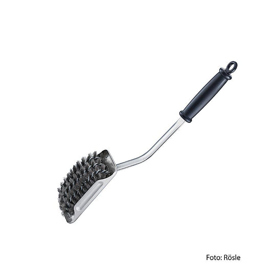 Rösle Brosse de nettoyage pour grilles de barbecue SlideX (25390), 1 pce - Brosse de nettoyage efficace pour grilles de barbecue, avec poignée ergonomique et poils durables