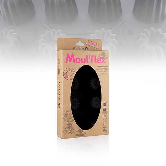 Moule en silicone pour bordelais (cannelés) résistant au lave-vaisselle avec 8 compartiments, résistant à la chaleur de -40°C à +280°C, idéal pour les cuisiniers amateurs et professionnels