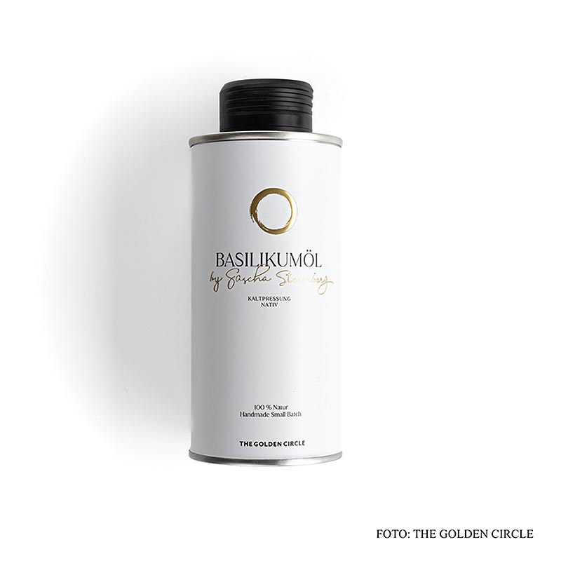 Texte ancien (English) : Huile de basilic de Sascha Stemberg, THE GOLDEN CIRCLE, 250 ml - Huile de basilic aromatique et savoureuse à usage culinaire