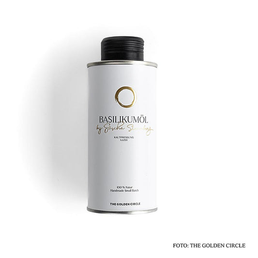 Texte ancien (English) : Huile de basilic de Sascha Stemberg, THE GOLDEN CIRCLE, 250 ml - Huile de basilic aromatique et savoureuse à usage culinaire