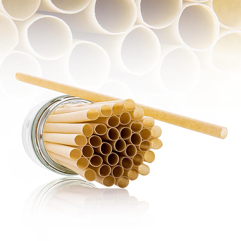 Paille naturelle Classic "Pomom", L 25cm, Ø 8mm, 200 pcs