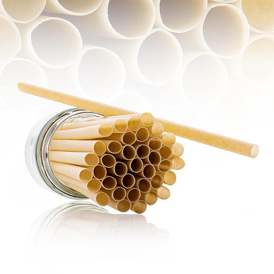 Paille naturelle Classic "Pomom", L 25cm, Ø 8mm, 200 pcs