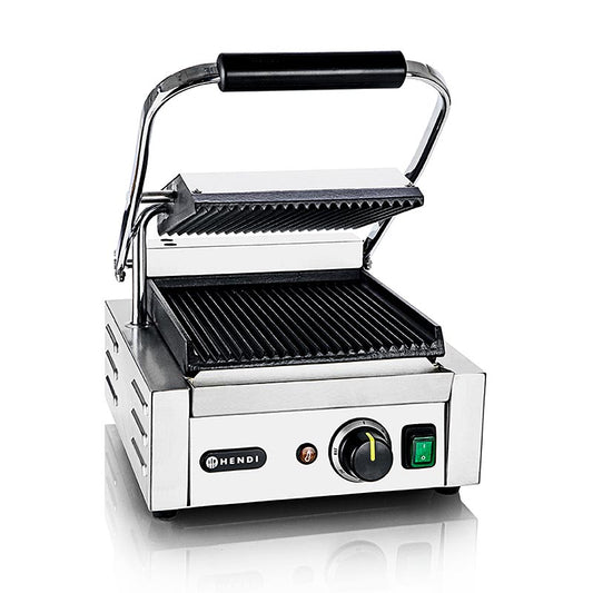 Gril de contact Panini, surface de gril 220x230mm, 1800W (263501) - Gril puissant et polyvalent pour de délicieux paninis et sandwiches grillés, idéal pour la gastronomie et à la maison, avec revêtement anti-adhésif et bac de récupération des graisses