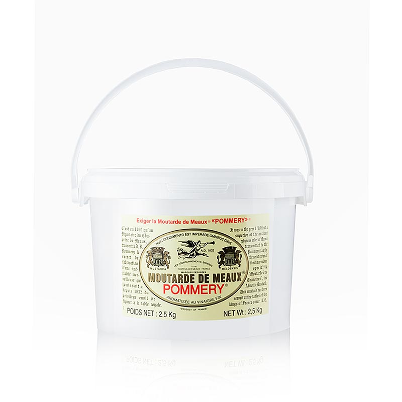 Moutarde de Meaux® - Moutarde forte à gros grains, Pommery®, 2,4 l - Moutarde traditionnelle française en grand pot
