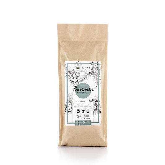 Chef Food - Espresso Spécial, mélange de café Arabica, grain entier, 1 kg - Mélange de grains de café de haute qualité pour un espresso aromatique, paquet de 1 kg