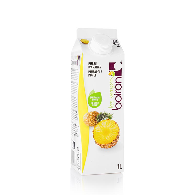 Purée d'ananas Boiron, pasteurisée, 100% fruit, 1 l - produit polyvalent et savoureux pour la préparation de sorbets, glaces, mocktails, cocktails, sauces, desserts et plus encore