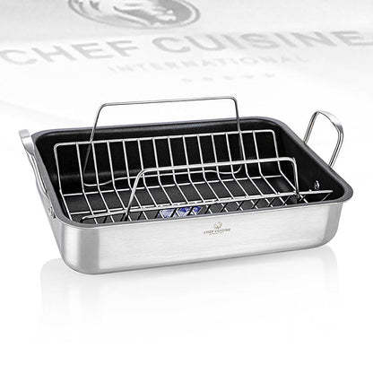 Cocotte rectangulaire, "Honey comb coating", acier inoxydable, Chef Cuisine, 1 pc