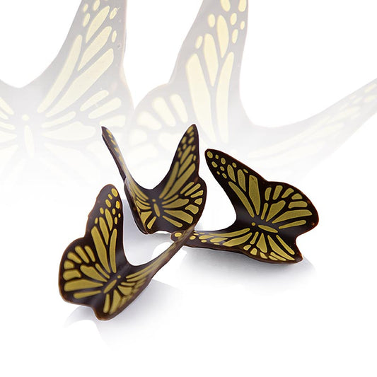 Papillons en chocolat noir de Dobla, 286 g, 120 pièces, pour décorer les desserts et les gâteaux.