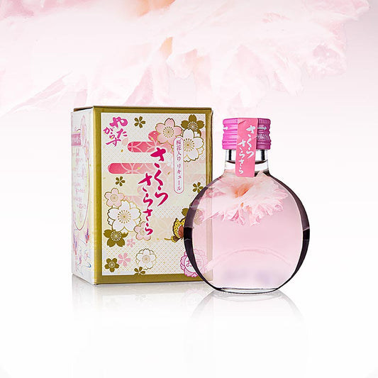 Liqueur de fleurs de cerisier du Japon à 11% vol dans une bouteille de 180 ml de Sakura Sarasasara