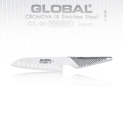 GS-90 Santoku Kulle, Lame antiadhésive pour légumes,poisson, viande, 13cm, GLOBAL, 1 pc