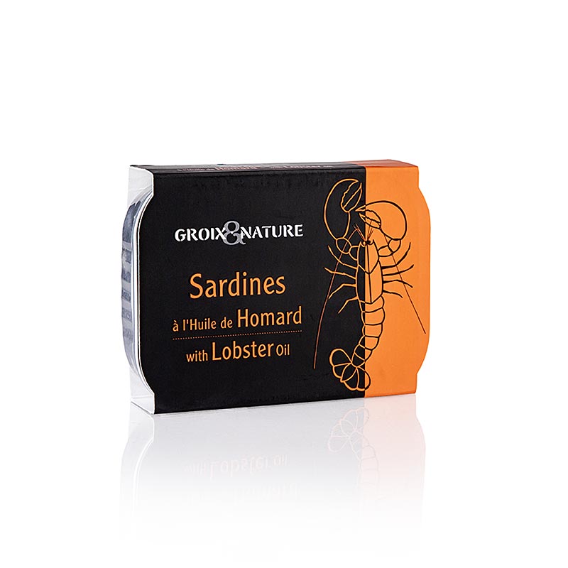 Sardines à l'huile de homard, Groix & Nature, 115 g - Sardines bretonnes de qualité supérieure emballées à la main dans une riche huile de homard, pêchées dans l'Atlantique, un délice pour les gourmets