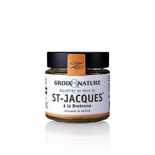 Coquille Saint-Jacques Rilettes (St Jacques), Groix & Nature, 100 g - Délicatesse de l'île de Groix aux délicates coquilles Saint-Jacques et à la texture onctueuse, idéale en apéritif de luxe ou sur des toasts, contenance 100 g
