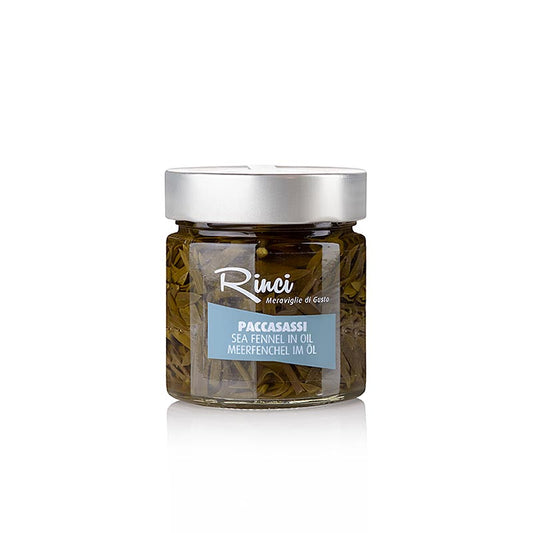 Paccasassi Fenouil de mer à l'huile d'olive extra vierge de Rinci, 200 g - Délicatesse préparée de manière artisanale avec des arômes authentiques de la cuisine italienne, riche en minéraux et vitamines, parfait pour les pâtes, les salades et les antipasti