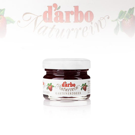 Darbo - Confiture de fraises Extra, pots portion, 1,68 kg, 60 x 28g - Confiture premium de fraises soigneusement sélectionnées, idéale pour le petit-déjeuner et les desserts, 60 pots individuels de 28g pour la restauration ou la maison