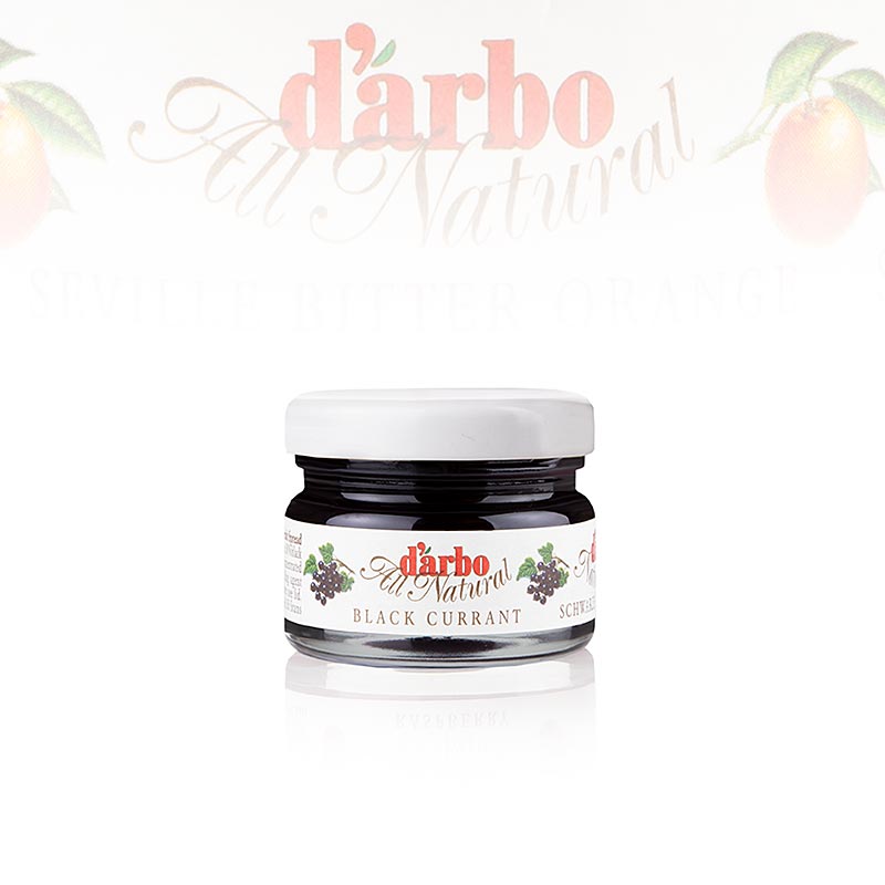 darbo - Schw Johannisbeere Konfitüre (Cassis), Portions en verre, 1,68 kg, 60 x 28g : Confiture de cassis en portions pratiques, parfaites pour la gastronomie ou la maison, fabriquées avec des ingrédients de qualité et des méthodes de préparation authentiques, idéales pour le petit-déjeuner ou le goûter, goût fruité et qualité exceptionnelle