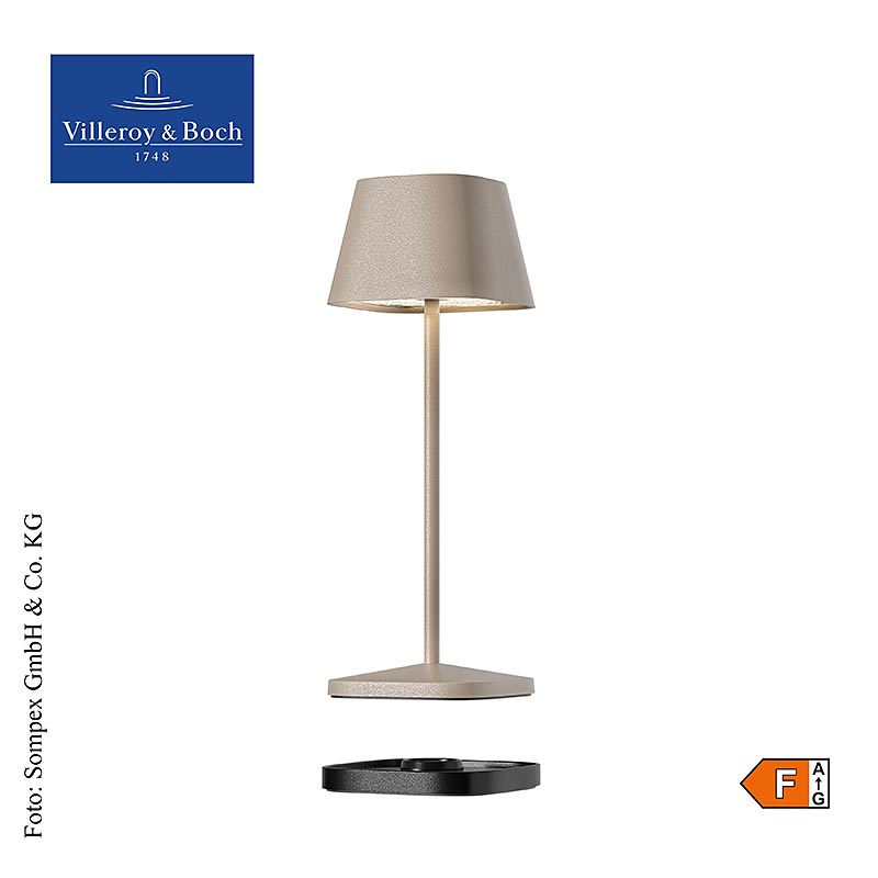 Lampe de table "Neapel MICRO", avec batterie, 20x6,5x6,5cm, alu, sable (97014), 1 pc