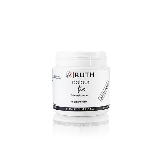 Colorant alimentaire blanc, poudre, soluble dans l'eau, sans AZO, Ruth (E170), 50 g - Idéal pour colorer le fondant, le glaçage et le massepain conformément à la réglementation européenne E170