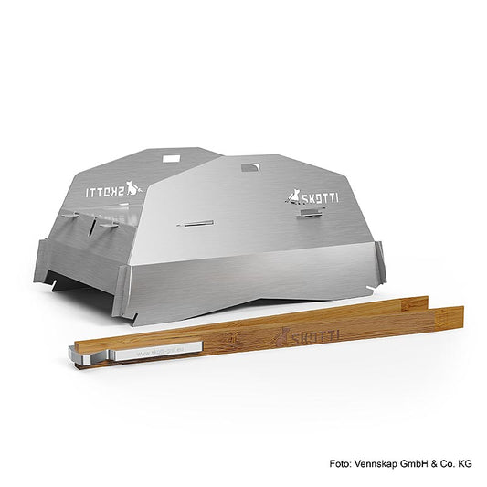 Set d'accessoires pratiques pour le barbecue SKOTTI - couvercle comme protection contre le vent, pince à barbecue et sac à bâche Protège le barbecue et facilite son utilisation