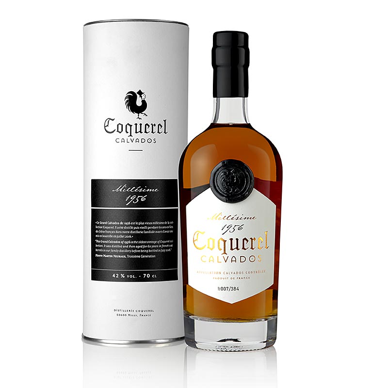 Bouteille Domaine du Coquerel Calvados ACC 1956, 42 % vol, France, 700 ml sur fond blanc