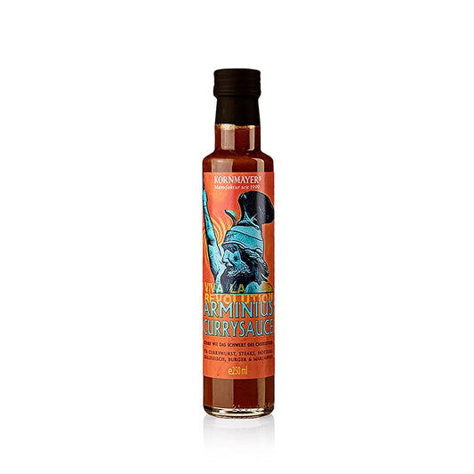 Arminius Hot Curry Sauce épicée de Kornmayer, piquante, bouteille de 250 ml Idéale pour les amateurs de plats épicés, expérience authentique du curry Utilisation pour une grande variété de plats, du riz au poisson Note exotique pour les cuisiniers aventureux et les amateurs de cuisine internationale