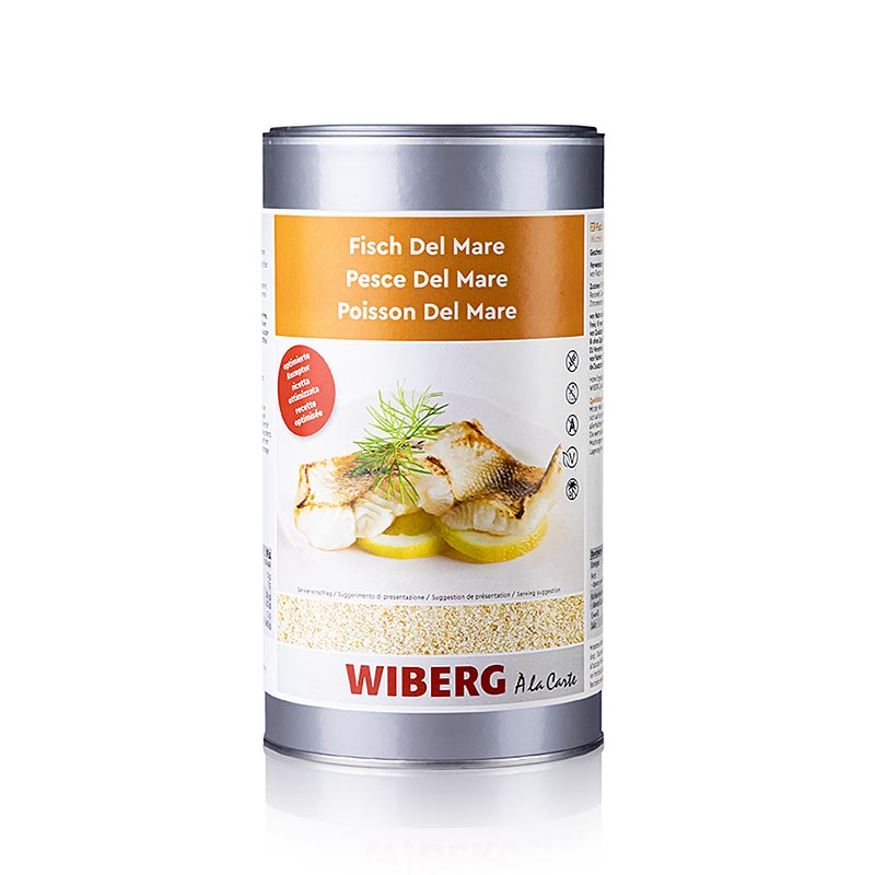 Wiberg Fisch Del Mare mélange d'épices avec sel marin, 1 kg - Un mélange raffiné d'herbes et d'épices soigneusement sélectionnées, idéal pour assaisonner et mariner les fruits de mer