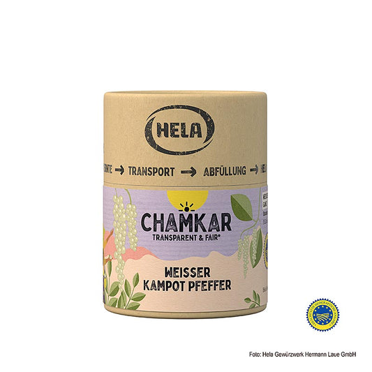 HELA Chamkar - Poivre blanc de Kampot, séché, entier, IGP, 110 g