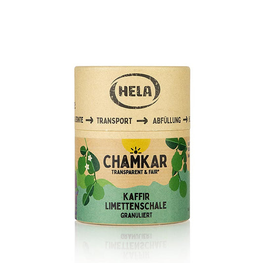 Épice granulée de zeste de citron kaffir dans une boîte pratique de 40 g Donne une note fraîche et citronnée, idéale pour le poisson, la volaille, les plats de riz et les desserts Découvrez le goût unique du zeste de citron kaffir séché