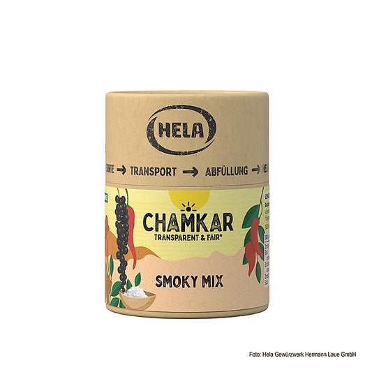 Sel d'assaisonnement HELA Chamkar - Smoky Mix, 110 g, confère aux plats un délicieux arôme de fumée
