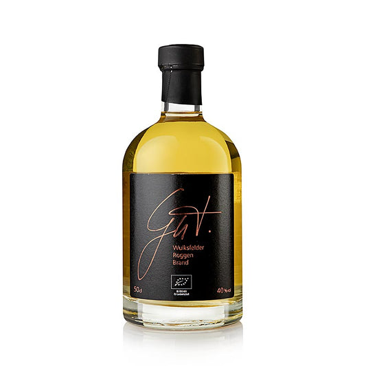 GUT Wulksfelder Roggenbrand Gutsküche, 40% vol, BIO, 500 ml - Bouteille d'eau-de-vie de seigle bio à haut degré de Gutsküche, 500 ml