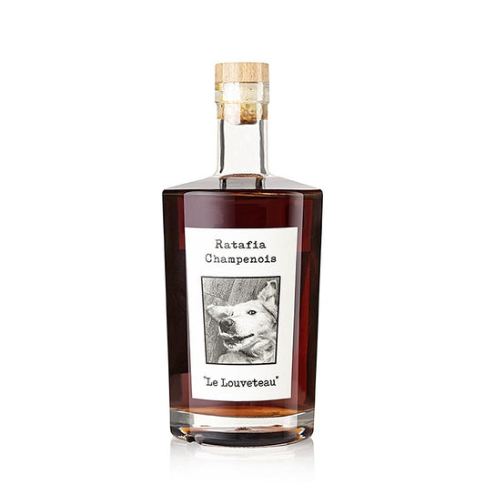 Ratafia Champenois Le Louveteau Liqueur, 18% Vol, 500 ml - Une élégante délicatesse champenoise qui allie des arômes harmonieux de raisins et d'épices, avec des saveurs complexes et une texture veloutée, un vrai plaisir pour les connaisseurs Convient pour les moments spéciaux ou comme cadeau pour les amateurs de boissons de qualité supérieure