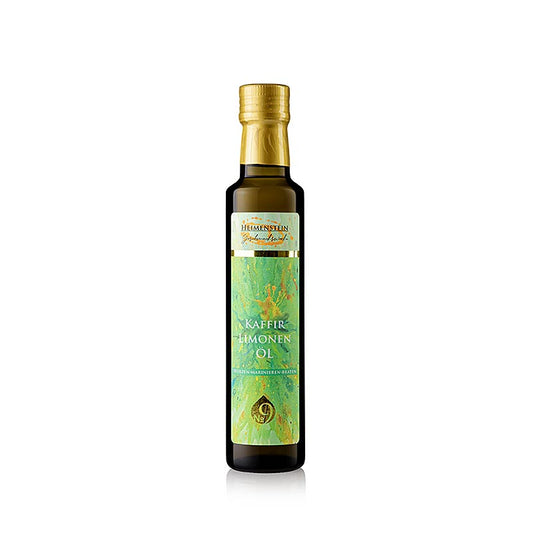 Bouteille de 250 ml d'huile de lime de Kaffir de Heimenstein, un produit rafraîchissant et aromatique (en anglais)