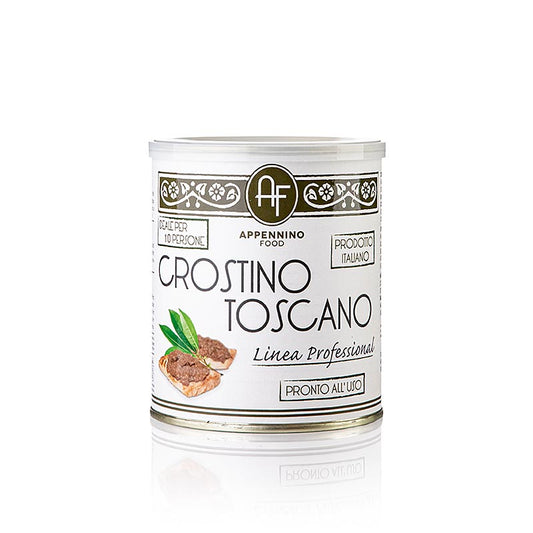 Pâté de foie de volaille Crostino Toscano d'Appennino, 800 g, riche en goût et crémeux à souhait, idéal pour les toasts ou pour assaisonner les plats