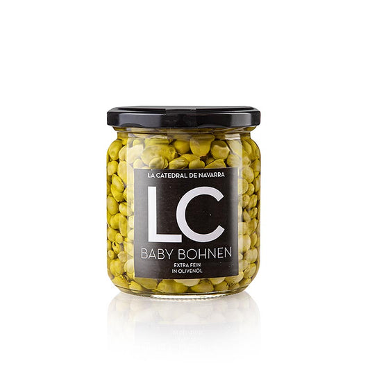 Habitas extrafinas - Bébé haricots à l'huile d'olive, LC, 345 g - Délicieux petits haricots à l'huile d'olive, soigneusement sélectionnés et emballés, parfaits en accompagnement, dans les salades ou dans le cadre de tapas, au goût subtil et riche d'Espagne Contenu : 345 g Produit LC