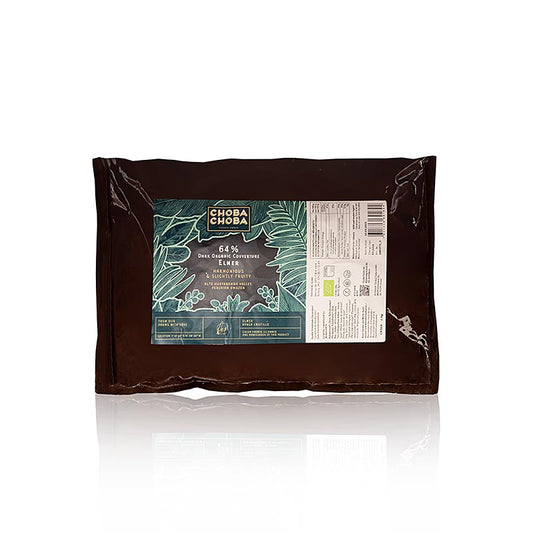Elmer 64% Couverture amère Callets de Choba Choba, BIO, 2 kg - Chocolat bio de haute qualité pour desserts et pralinés, idéal pour les cuisiniers amateurs et professionnels Prix spécial jusqu'à 30092024 Découvrez la qualité exceptionnelle et le goût intense du cacao