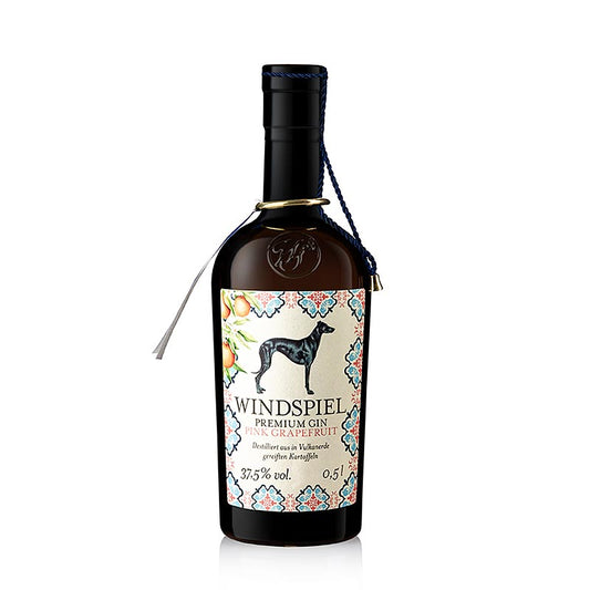 Bouteille de Windspiel - Gin Pink Grapefruit de l'Eifel, 37,5 % vol, 500 ml avec un arôme fruité et un taux d'alcool élevé