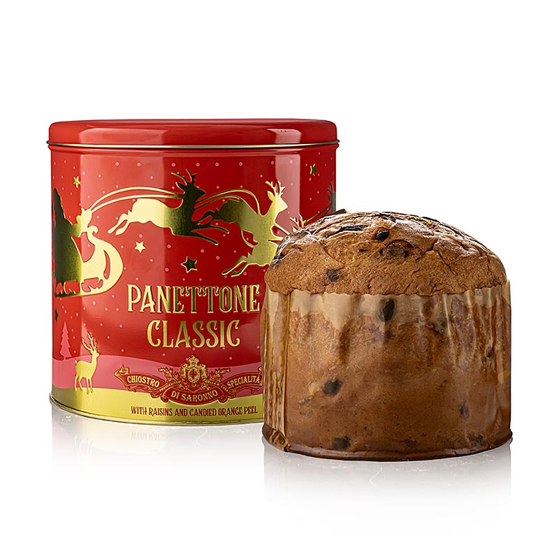 Gâteau de Noël Panettone - Classique, boîte métallique Reindeer, Lazzaroni, 1 kg