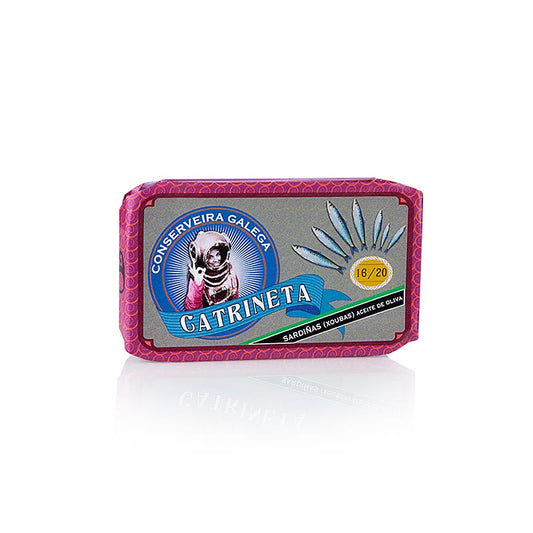 Sardines à l'huile d'olive, millésime 2023, Catrineta, Espagne, 115 g - Sardines fraîches de qualité supérieure d'Espagne, soigneusement sélectionnées à partir de la récolte 2023, riches en acides gras oméga-3, pour une expérience gustative unique