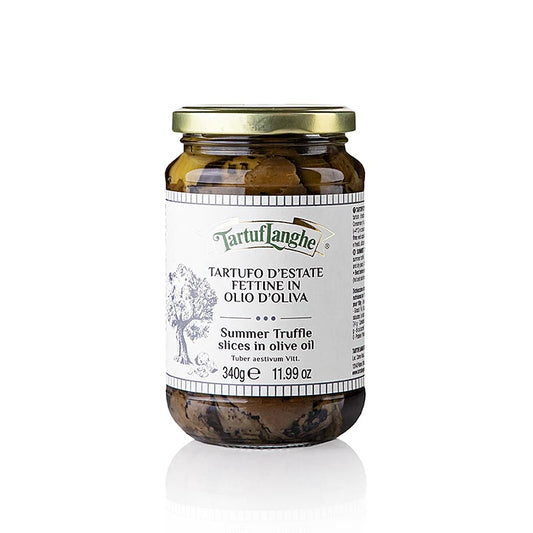 Découvrez le goût irrésistible des truffes d'été italiennes de Tartuflanghe, conservées dans l'huile d'olive, 340 g