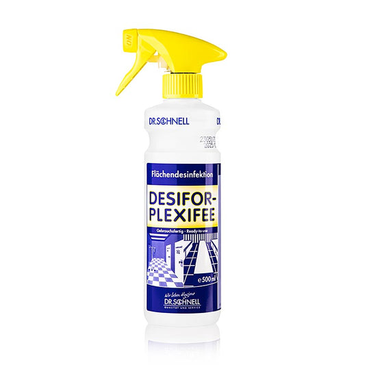 Désinfectant de surface Desifor Plexifee de Dr Schnell, prêt à l'emploi, 500 ml : désinfectant pour le nettoyage et la désinfection en profondeur des surfaces