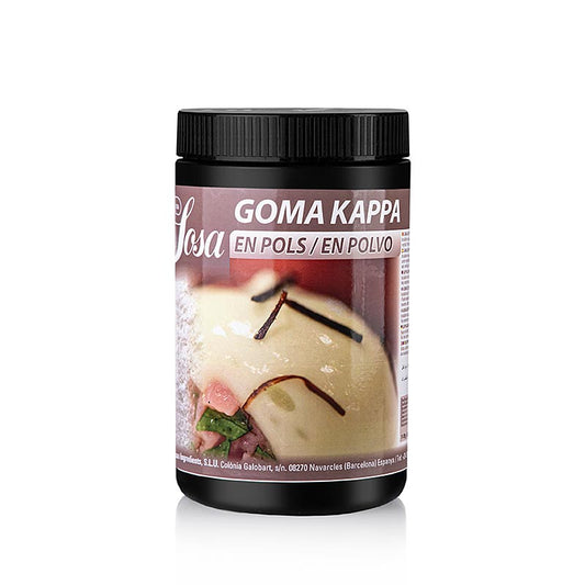 Poudre de texture Sosa Goma Kappa pour gelées et mousses froides, récipient de 600g, ingrédient de haute qualité pour des desserts et des plats innovants, texture et aspect professionnels, libère la créativité culinaire, gelées spectaculaires et mousses aériennes, idéal pour les cuisiniers amateurs et les professionnels de la restauration